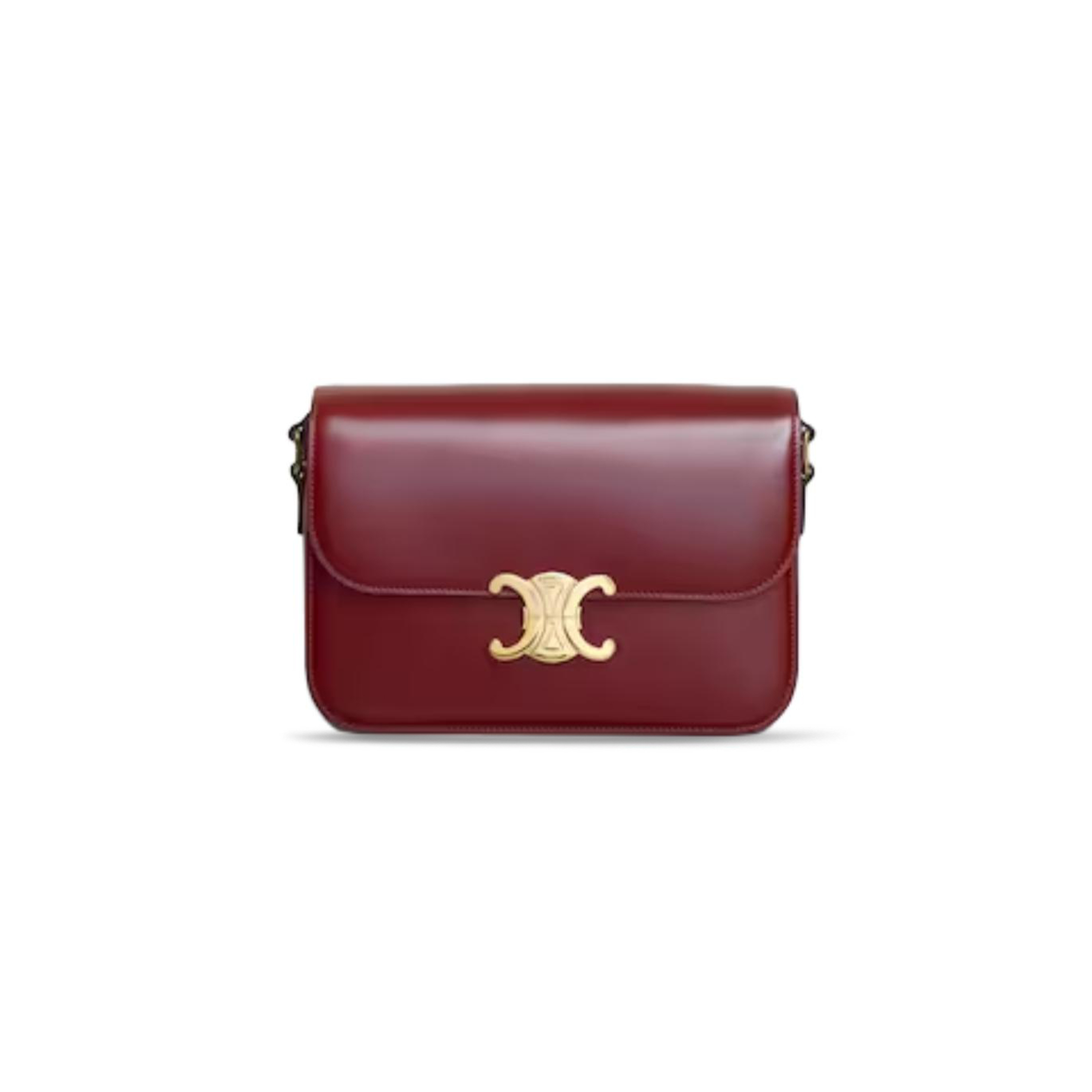 CELIN MEDIUM TEEN TRIOMPHE BAG IN SHINY CALFSKIN 187363BF4.28LB (22.5*16.5*7.5cm)